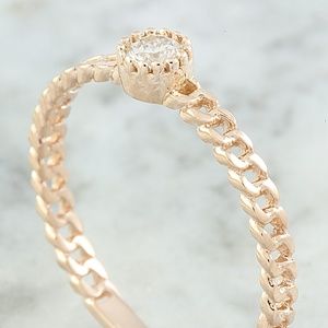 0.10 Carat Diamond 14K Rose Gold Ring